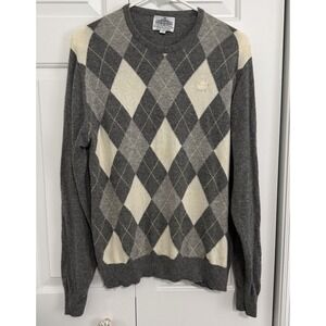 Clubhouse Collection Masters Argyle Sweater L 100% Cashmere Golf Ladies READ